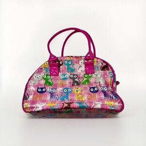Cute Kawaii Kitty Cat Pink Vinyl Purse, Y2K Style, Paperchase Zipper Tote, Arts